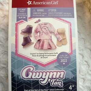 American Girl Pastel Ice Skating Set with Purple Skates